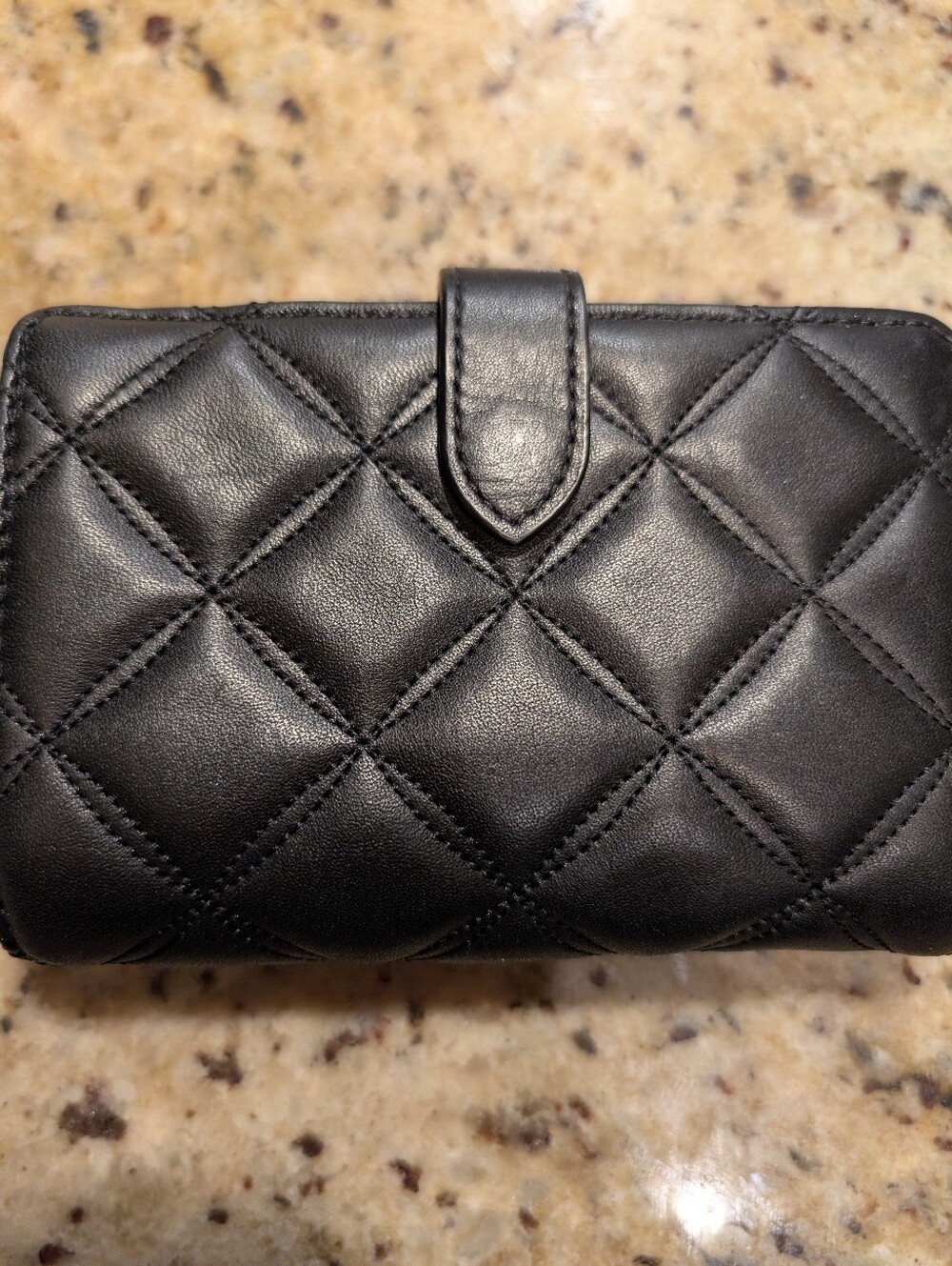 Kate Spade New York Black Leather Compact Quilted Wallet Like New - Picture 2 of 8